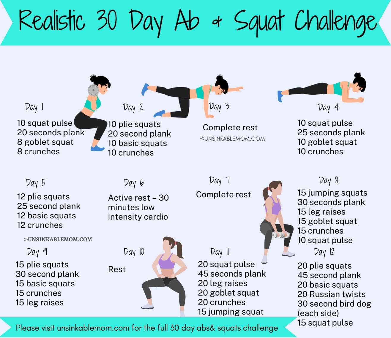 30 Day Ab and Squat Challenge