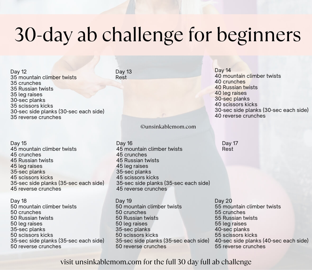 Realistic 30 Day Ab and Squat Challenge - Unsinkable Mom