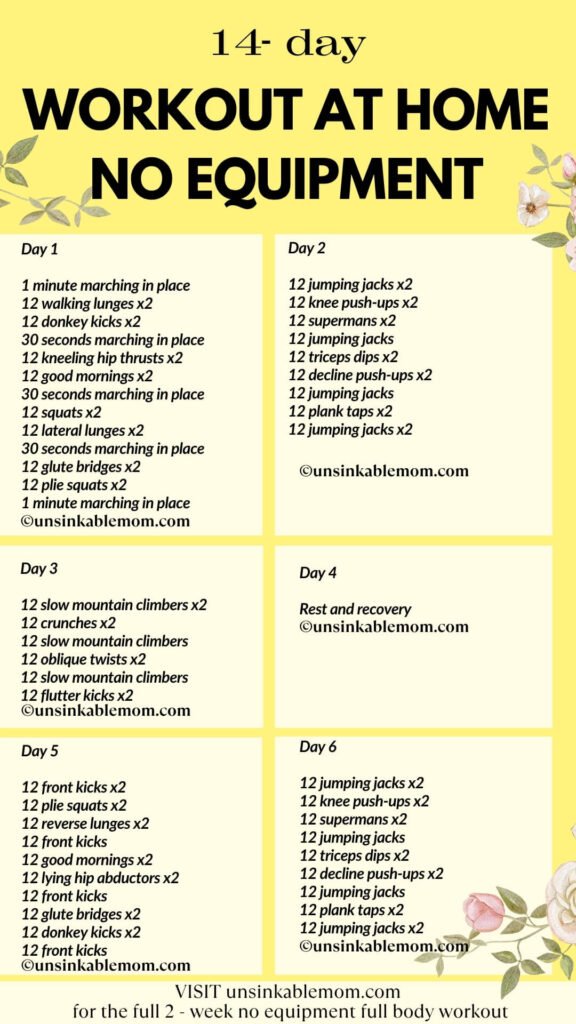 at home workout plan without equipment